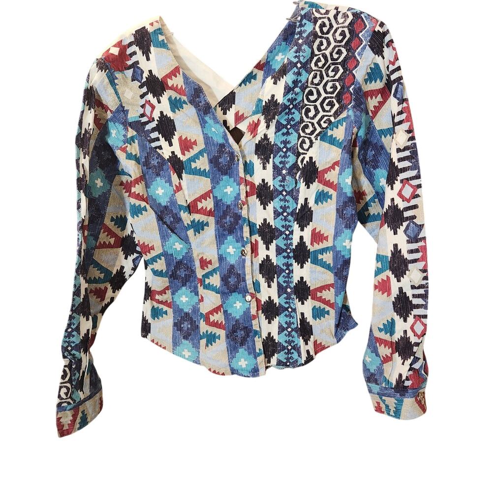 RoughRider Criss-Cross Back 100% Cotton Country Western Top